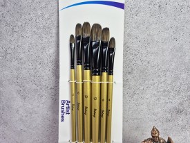Pack 6 pinceles mango dorado BOLONG